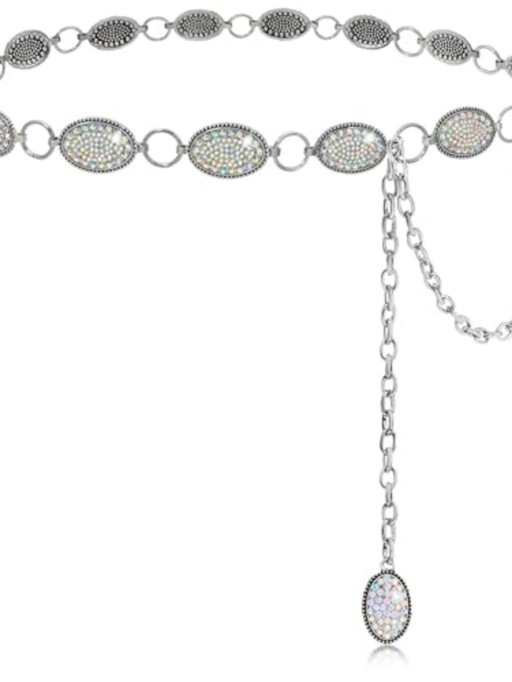 Bling Rhinestone Small Concho Belt, Silver Crystal, Western Cowgirl Style, for W